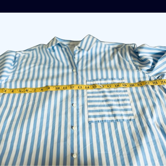 AYR The Deep End Shirt Women’s Blue White Striped Button Up Long Sleeve Small - Picture 5 of 10